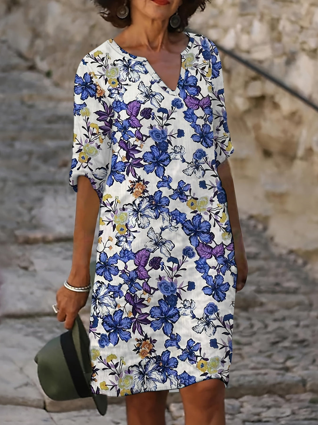 LORRAINE | Straight Midi Print Dress