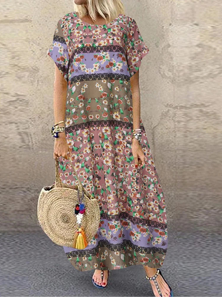Velora – Printed Flowing Maxi Dress