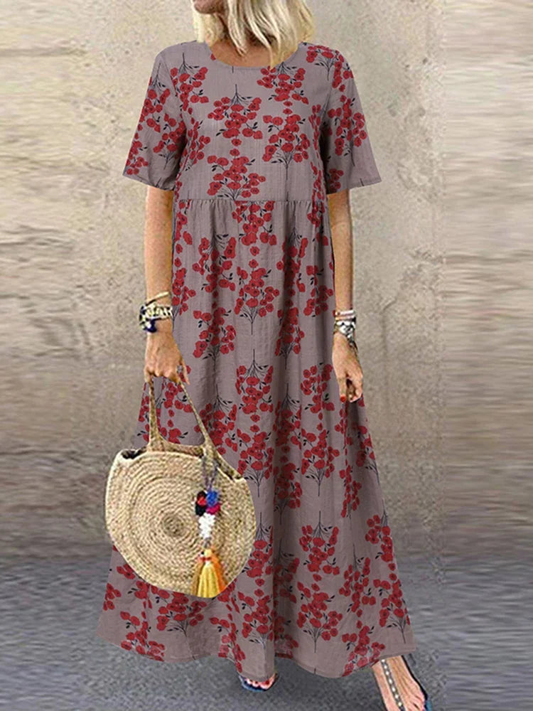 Kaelis – Printed Flowing Maxi Dress