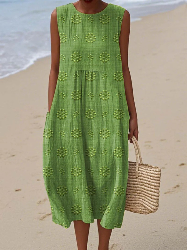 Sara - Patterned Midi Dress