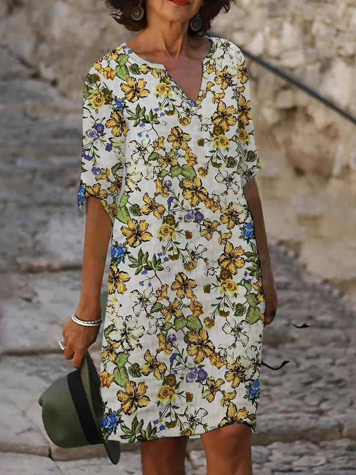 CAROLINE | Easy V-Neck Midi Dress