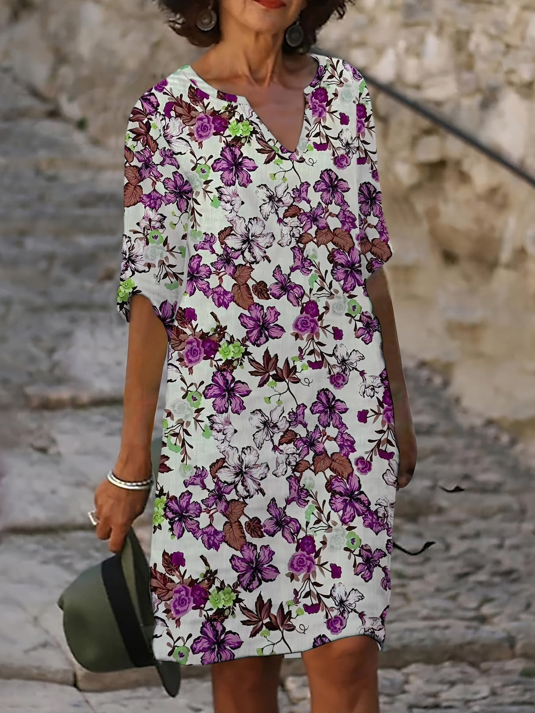 LORRAINE | Straight Midi Print Dress