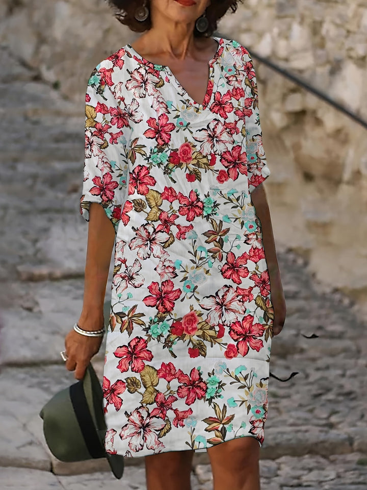 LORRAINE | Straight Midi Print Dress